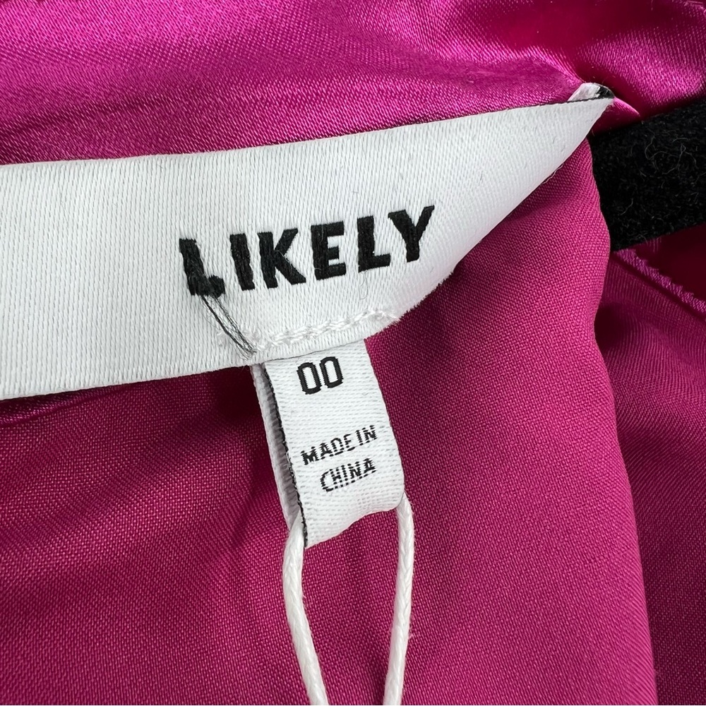 Likely NWT Khaleesi Satin Ruched Mini Dress in Magenta size 00 ASO Keke Palmer - Picture 8 of 12